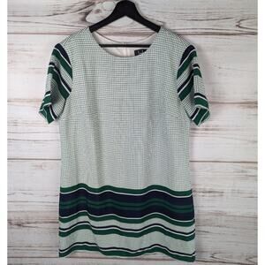 Lulu's Green and White Plaid Shift Dress sz XL